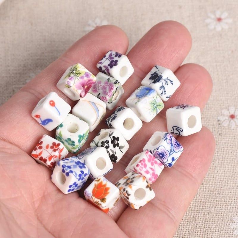 Chinoiserie Style Cube Spacer Beads And Charms For Jewelry Making Color A23 - Image 5